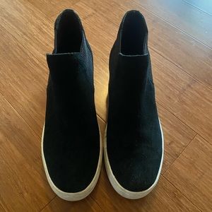 Steve Madden Black Velvet Wedge Sneaker
